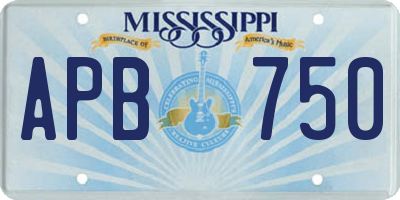 MS license plate APB750