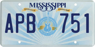 MS license plate APB751