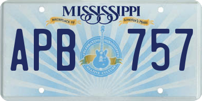 MS license plate APB757