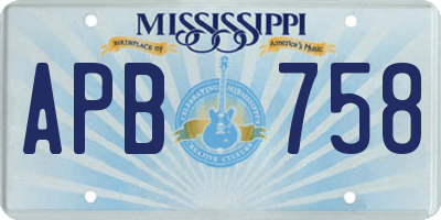 MS license plate APB758
