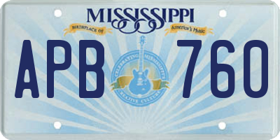 MS license plate APB760