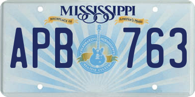 MS license plate APB763