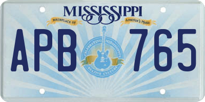 MS license plate APB765