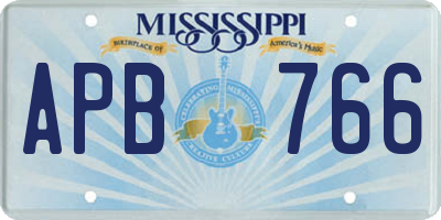 MS license plate APB766