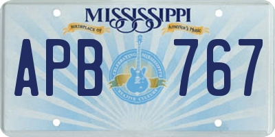 MS license plate APB767