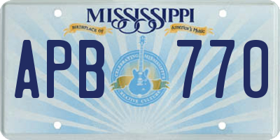 MS license plate APB770