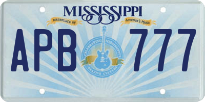 MS license plate APB777