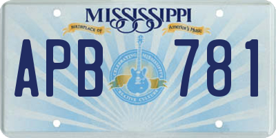 MS license plate APB781