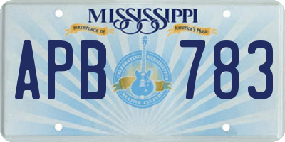 MS license plate APB783
