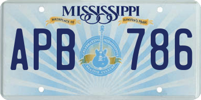 MS license plate APB786