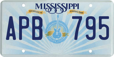 MS license plate APB795