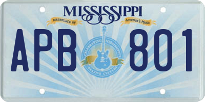 MS license plate APB801