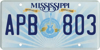 MS license plate APB803