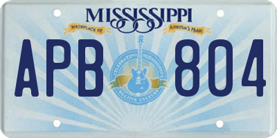 MS license plate APB804