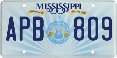 MS license plate APB809