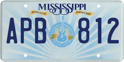MS license plate APB812