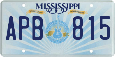 MS license plate APB815