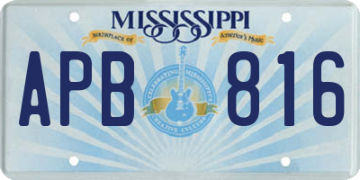MS license plate APB816