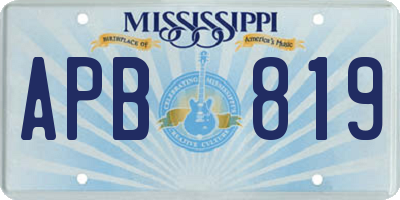 MS license plate APB819