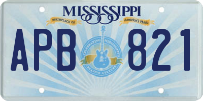 MS license plate APB821
