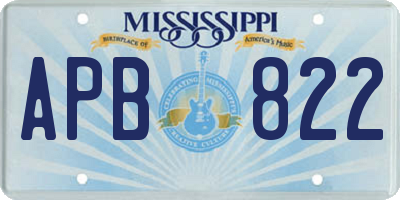 MS license plate APB822