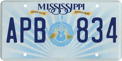 MS license plate APB834