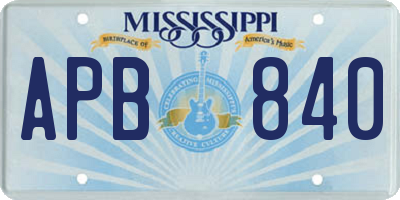 MS license plate APB840