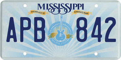 MS license plate APB842