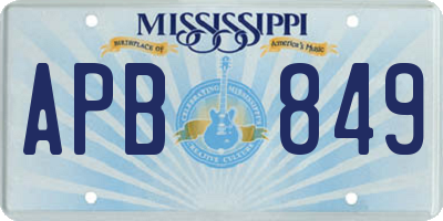 MS license plate APB849