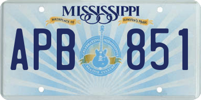 MS license plate APB851
