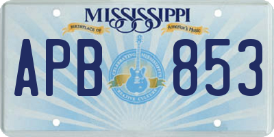 MS license plate APB853