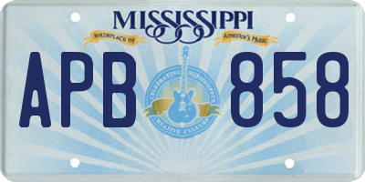 MS license plate APB858