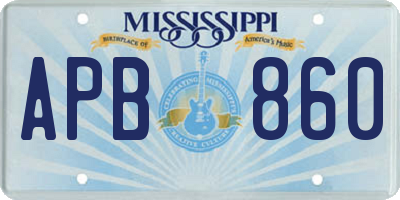 MS license plate APB860