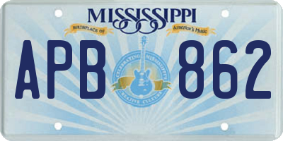 MS license plate APB862