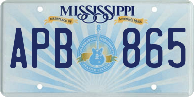 MS license plate APB865