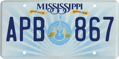 MS license plate APB867