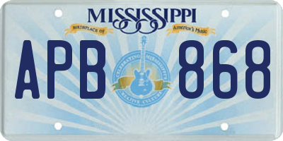MS license plate APB868