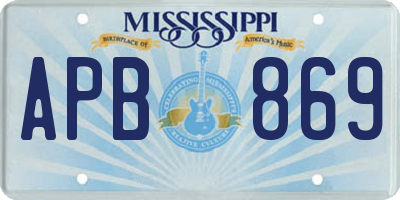 MS license plate APB869