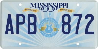 MS license plate APB872