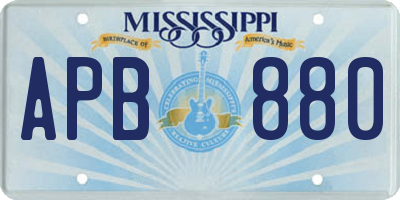 MS license plate APB880