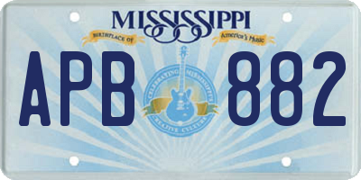 MS license plate APB882
