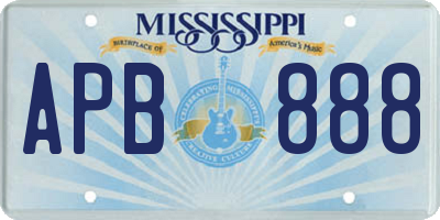 MS license plate APB888