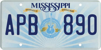 MS license plate APB890