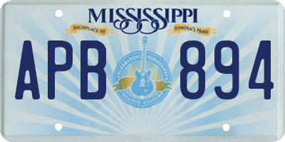 MS license plate APB894