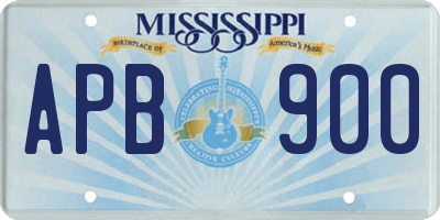 MS license plate APB900