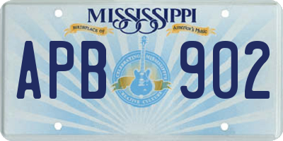MS license plate APB902