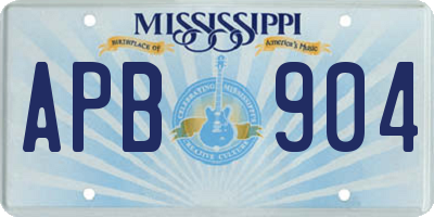 MS license plate APB904