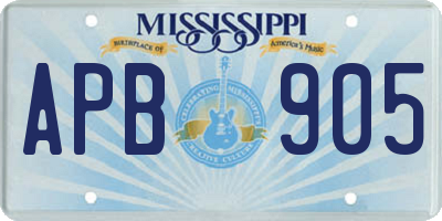 MS license plate APB905