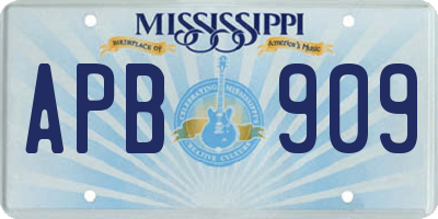 MS license plate APB909