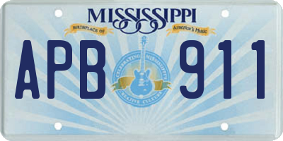 MS license plate APB911